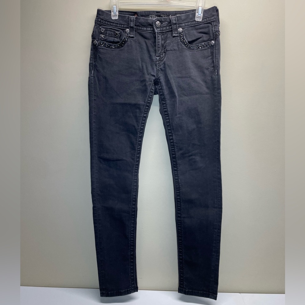 Miss Me Black Jeweled Design Skinny Jeans